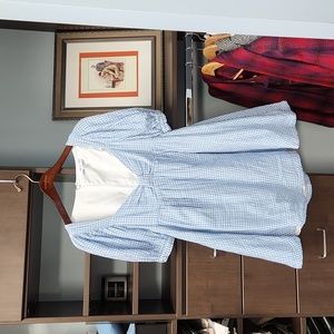 Blue gingham Dorothy milkmaid dress
